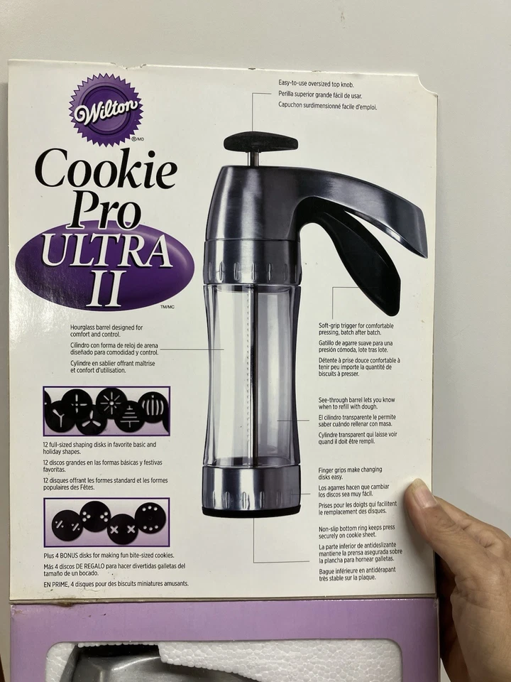 Prensa para galletas Wilton Cookie Pro Ultra II 100 % juego completo 16 discos de cocina Foto 3 de 4