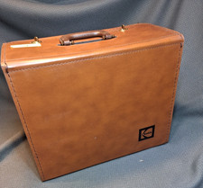 Kodak Carousel Slide Projector Storage Case -Tan Brown Leatherette Case C 
