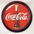 Vintage Coca-Cola Round Metal Drink Tray W/ Bottle Image 12in