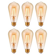 EDISHINE 6 Pack Vintage LED Edison Bulbs,ST64...
