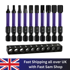 10x Magnetic Impact Hex Head Allen Wrench Drill Bit Set 1/4" Quick Release Shank