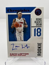 2018-19 PANINI CHRONICLES ZACH LOFTON ROOKIE AUTOGRAPH NO. RC-ZLF PISTONS