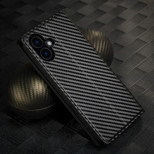 Carbon Fibre Flip Wallet Cover Leather Case for iPhone 17/17 Pro/17 Pro Max/Air - Picture 2 of 14