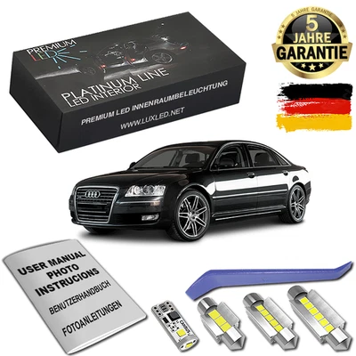 LED Innenraumbeleuchtung Premium Set für Audi A8 4E D3 4H 22x LED CANBUS Weiß - Bild 1 von 4