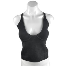 Zara Black Sleeveless Scoop Neck Cross Back Corset Bustier Cami Tank Top Size S