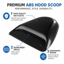 Black Abs Racing Air Flow Hood Scoop Vent Turbo Bonnet Cover Large Suv Universal Black Abs Racing Air Flow Hood Scoop Vent Turbo Bonnet Cover Large Suv Universal