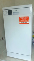 Beko DVS04X20W Slimline Freestanding Dishwasher White Delay Start Half Load