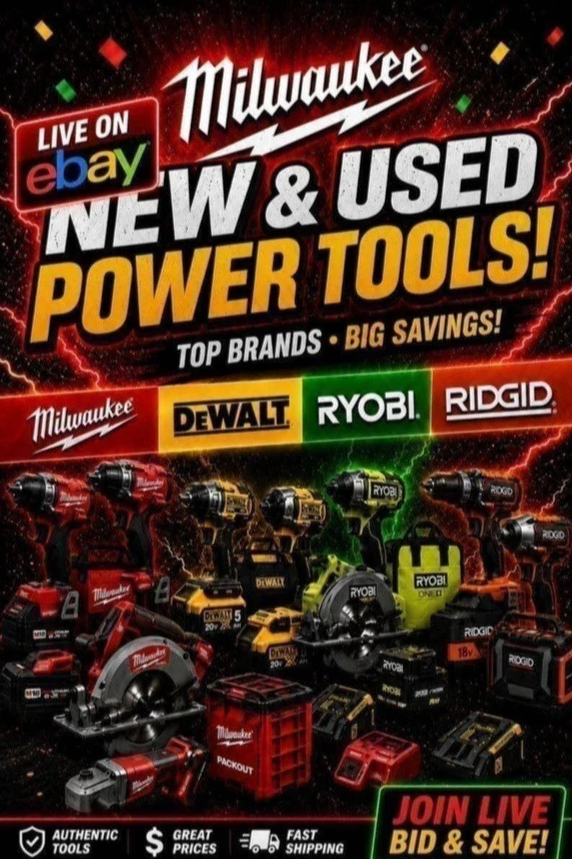 Milwaukee, Dewalt, Ryobi, Ridgid Tools