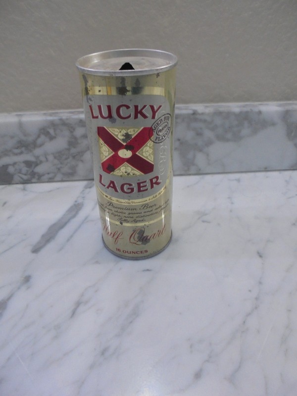 Vintage Lucky Lager Pull Top Beer Can - Steel