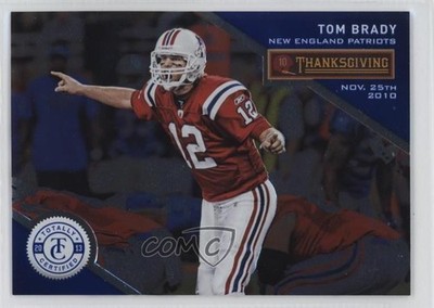 2013 Panini Totally Certified Thanksgiving Day Blue /99 Tom Brady #57 16e6