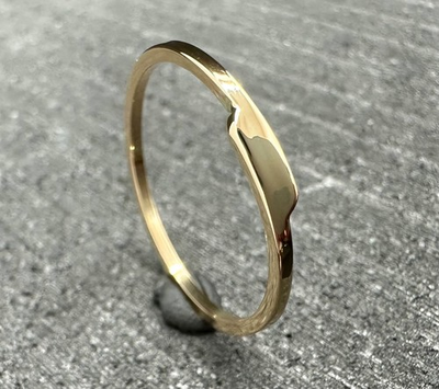 #ad 9ct Yellow Gold Overlap Ring Solid Gold Recycled For Her Handmade GBP 93.50