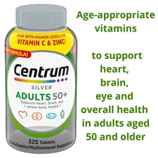 Centrum Silver Adults 50+ Multivitamins Heart-Brain-Eye health  325 tabs