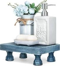 Decorative Display Risers for Home Decor - Wood Pedestal Stand for Kitchen