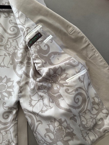 Etro Single Breasted Two Button Blazer Jacket - Beige Size IT 48 / UK 38R - Picture 5 of 5