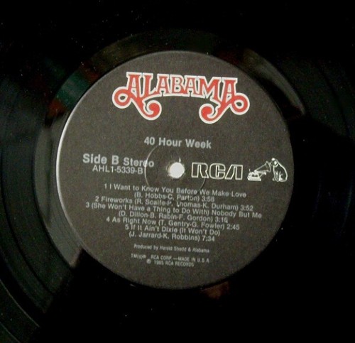 Alabama – 40 Hour Week -NM Vinyl, LP, Stereo 1985 Country Rock - Picture 4 of 6