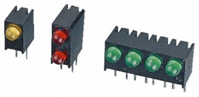 1 x Zifferblatt 553-0133F, gelb rechter Winkel PCB LED Anzeige, 2 LEDs, durch Ho