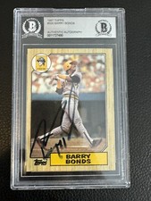 Barry Bonds RC Auto Signed Rookie Autographed 1987 Topps Beckett COA HOF