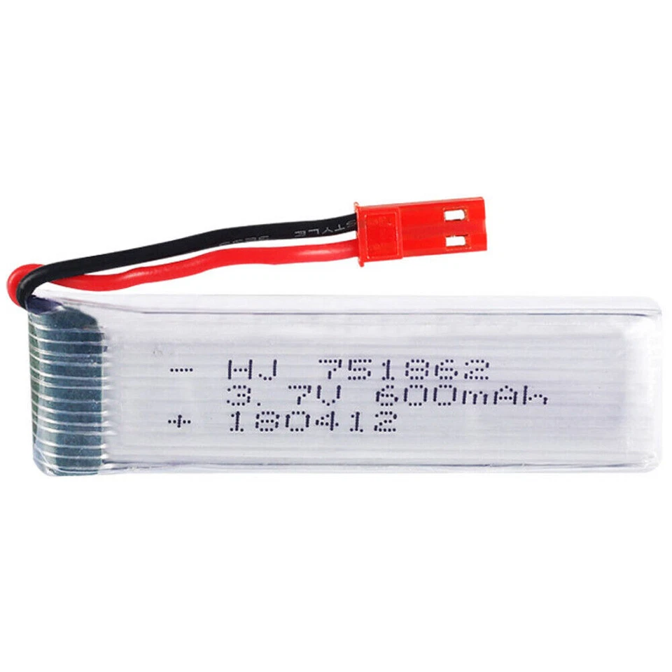 4PCS 3.7V 600mAh Li-po 751862 High Rate Battery JST plug +Charger For drone RC - Image 3 of 4