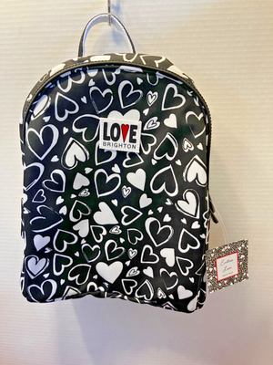 Brighton Women’s Black and White Endless Love Heart Print Backpack OS NWT The Boot Jack: Brighton Women main image 4