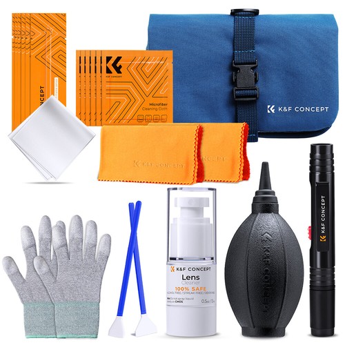 K&F CONCEPT Camera Lens Cleaning Kit - Air Blower, Brush,Liquid,Cleaning Cloths