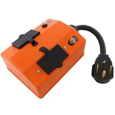 1.5ft NEMA 14-30 4-Prong Dryer Plug to 5-20 PDU OUTLET BOX (GFCI & Breakers)