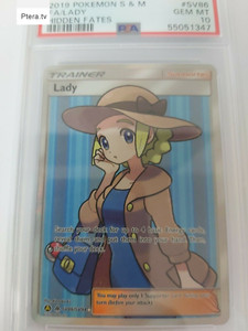 2019 Sun & Moon Hidden Fates #SV86 FULL ART LADY PSA 10 GEM MINT