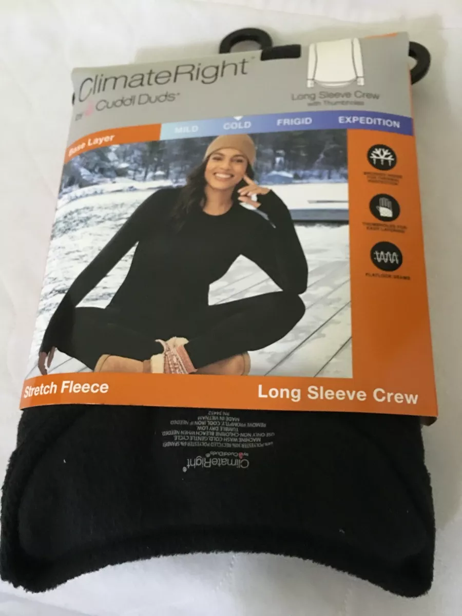 Cuddl duds women's fleece hotsell with stretch long sleeve crew