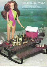 Fashion Doll picnic set  855 Vintage Plastic Canvas pattern