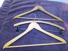 3 VINTAGE WOOD COAT HANGERS SUIT PANTS CLOTHES