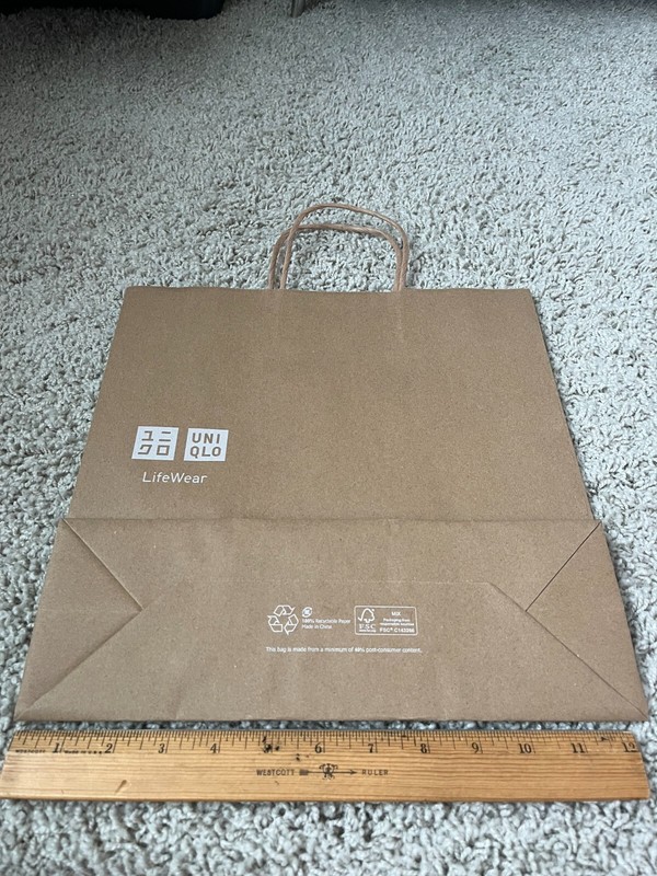 Uniqlo Paper/Tote Bag, Brown 12x12x4 OR 10x10x4