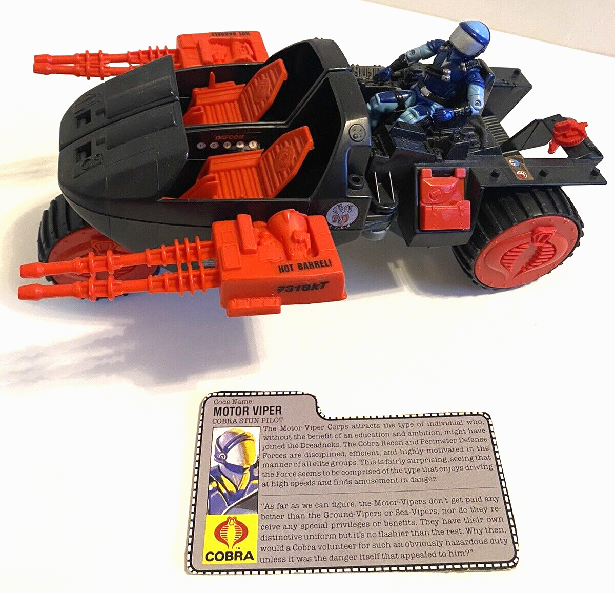 VINTAGE 1980'S G.I. JOE COBRA STUN VEHICLE DRIVER MOTOR VIPER AND