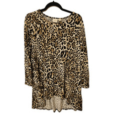 CHICO'S Leopard High Low Tunic Top - Size 2