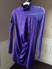 Weissman Costume Purple Sequin Mesh Jazz Dress