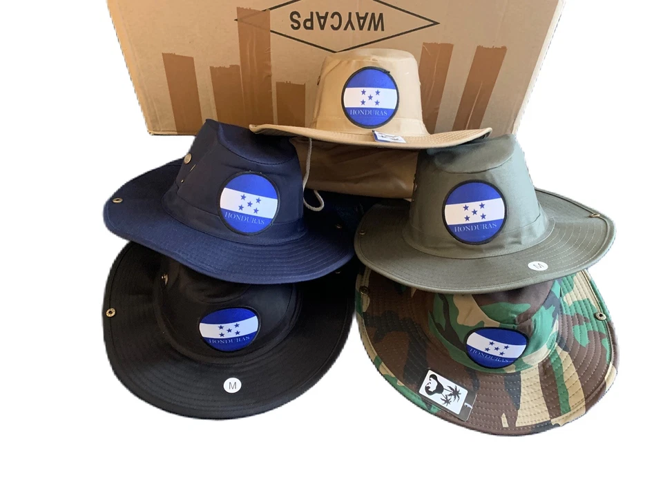 Sombrero Honduras Bandera Cubo Exterior Senderismo Sol Sombrero con Correa Pescador Sol Foto 2 de 4