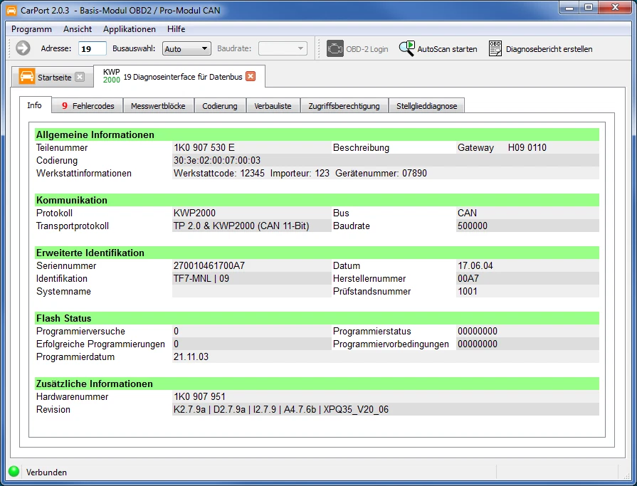 AutoDia K509 + CarPort-Diagnose Software PRO-Edition Diagnose KKL+CAN+UDS+OBD2 - Bild 4 von 4