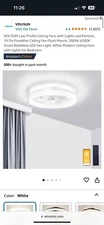VOLISUN 21170ZM - 19.7" Low Profile Ceiling Fans w/ Lights and Remote, White