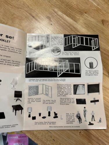 MCM Irwin Dollhouse 1964 Sear’s Interior Decorator Set New In Original Box RARE! - Picture 9 of 11