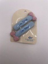 Vintage 1980's Russ Hair Kid Barrettes " I'm Three " NOS