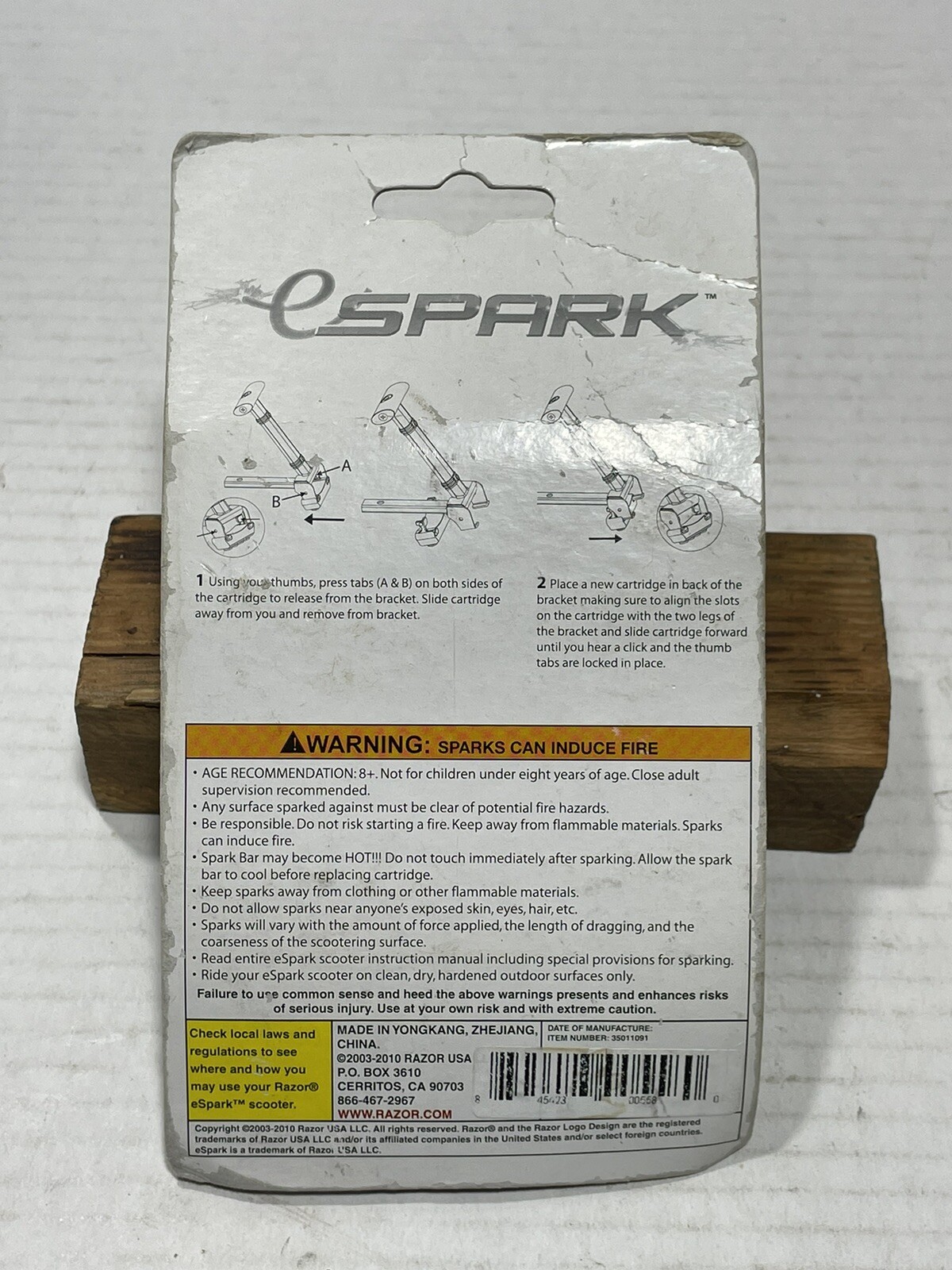 2 Pack Razor Deluxe Spark DLX Scooter Cartridges Replacement Espark 35011091