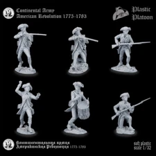 Plastic Platoon Continental Army American Revolution 1775-1783 Scale 1/32