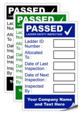 Custom Printed Ladder Safety Labels - 50mm x 80mm Permanent High Tack PP Labels