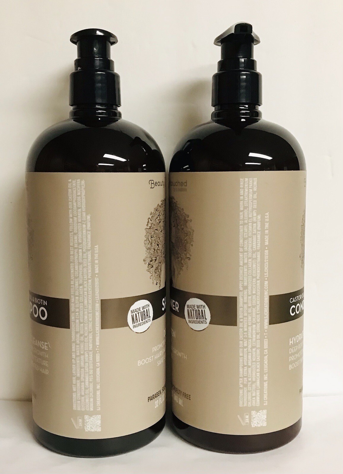 SJ Creations Castor Oil & Biotin Hair Growth Shampoo & Conditioner 32
