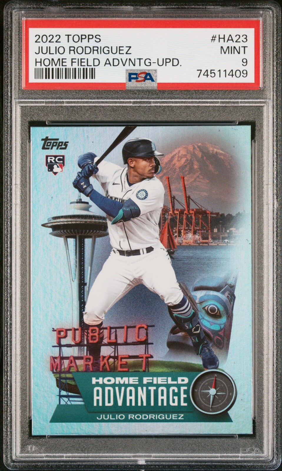 2022 Topps Home Field Advantage Update Julio Rodriguez RC Rookie PSA 9 MINT