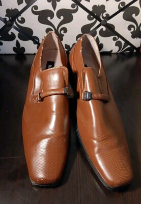 Mens Size 10.5 Square Toes Dress Loafer In COGNAC