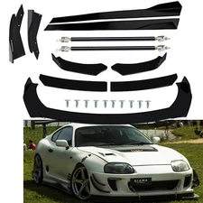 Front Bumper Lip Spoiler Splitter For Toyota Celica Strut Rods Glossy Black Body