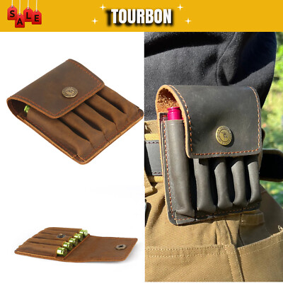 TOURBON Leder Jagdgewehr Kugeln Beutel Patronen Halter Munition Fall-Gürtel auf