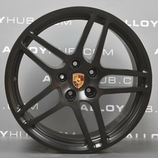 GENUINE PORSCHE MACAN S 95B 18" INCH SATIN BLACK ALLOY WHEELS X4,2014-2018