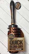 Conair Quick Blow Dry Hair Brush Round Copper Collection Dual Sided Barrel