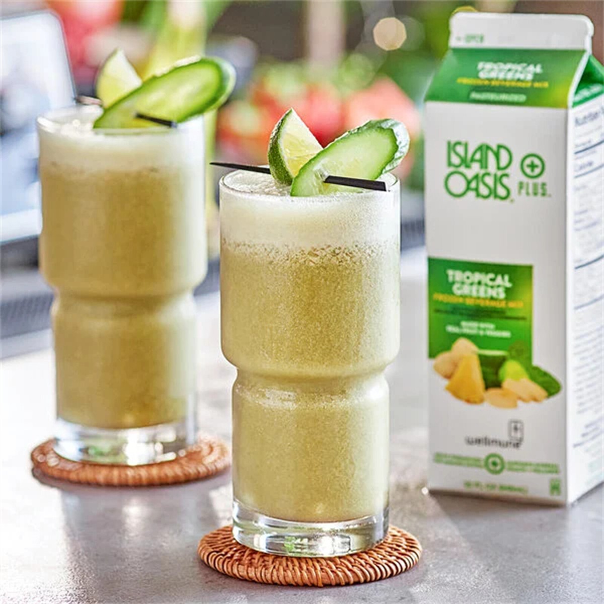 未開封Pure Health Oasis Greens 2個Wingピュアヘルス Island Oasis Plus Tropical Greens Frozen Beverage Mix 32 fl. oz