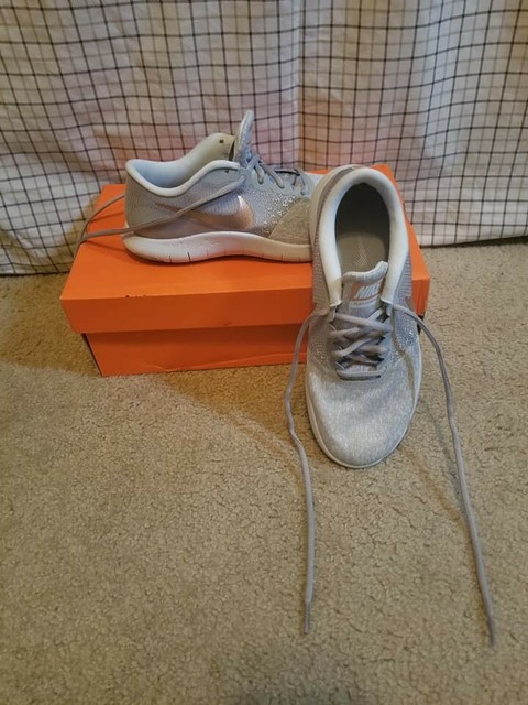 nike flex contact women's running shoes rose gold